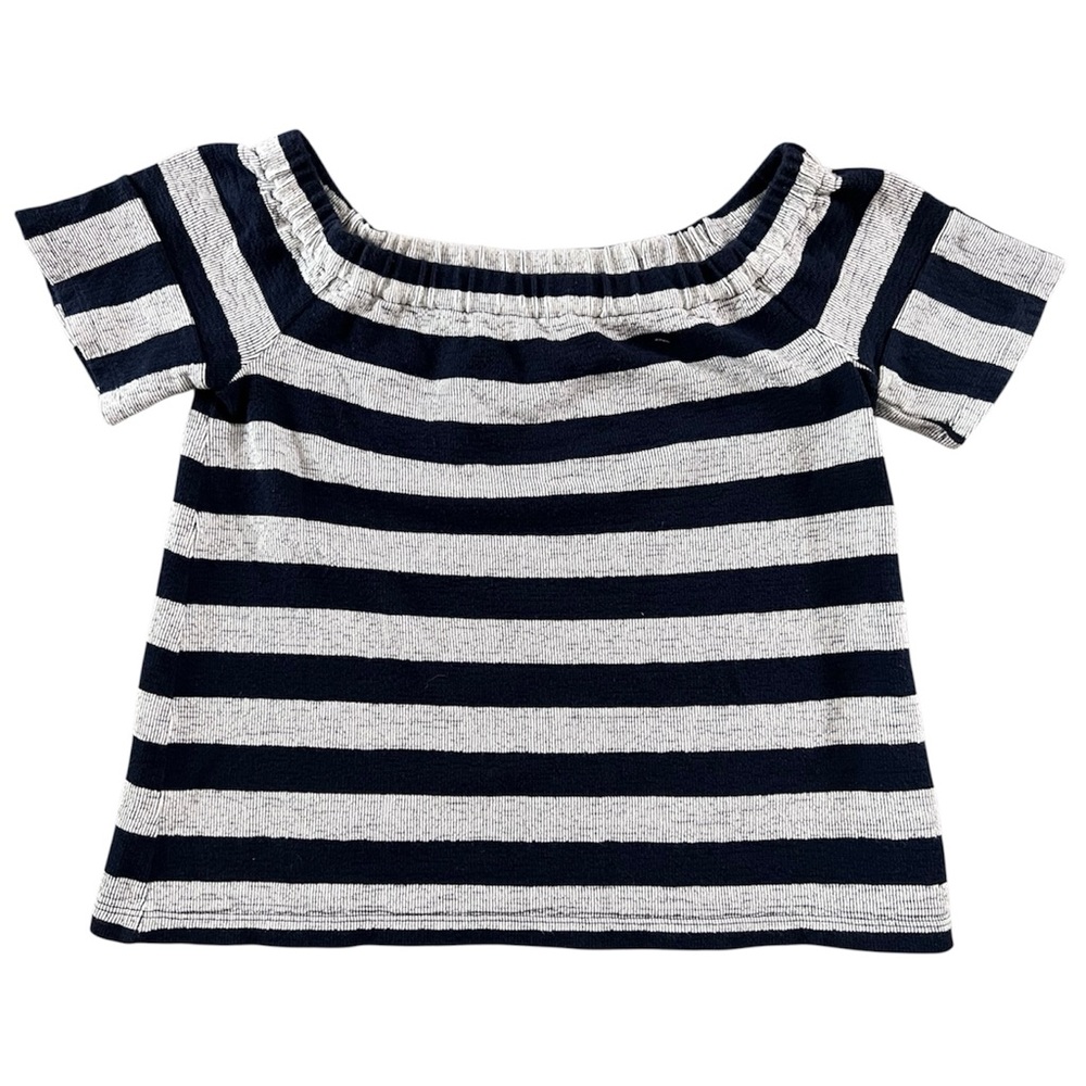 Madewell Navy & White Striped Babydoll Tee